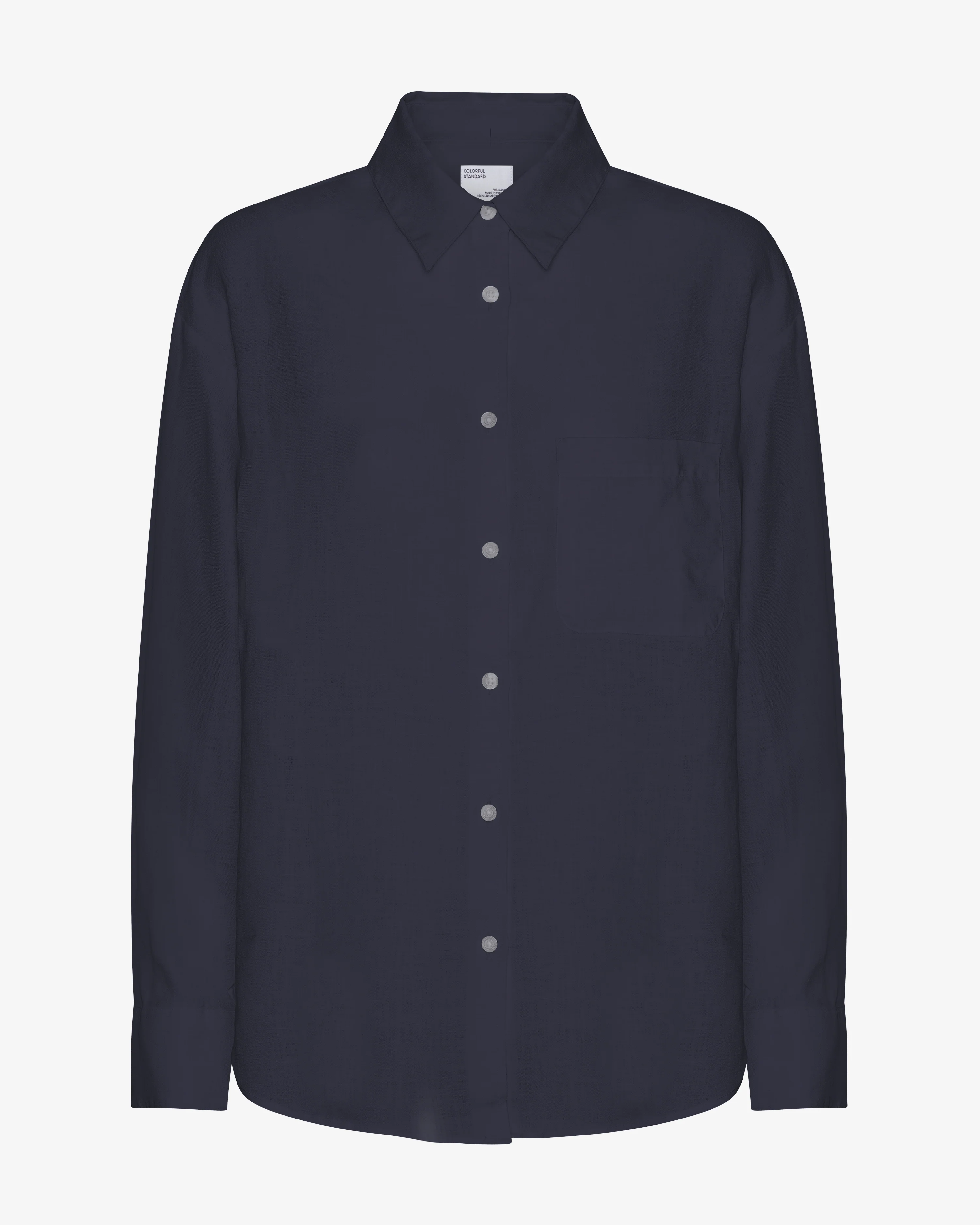 Linen Oversized Shirt - Navy Blue