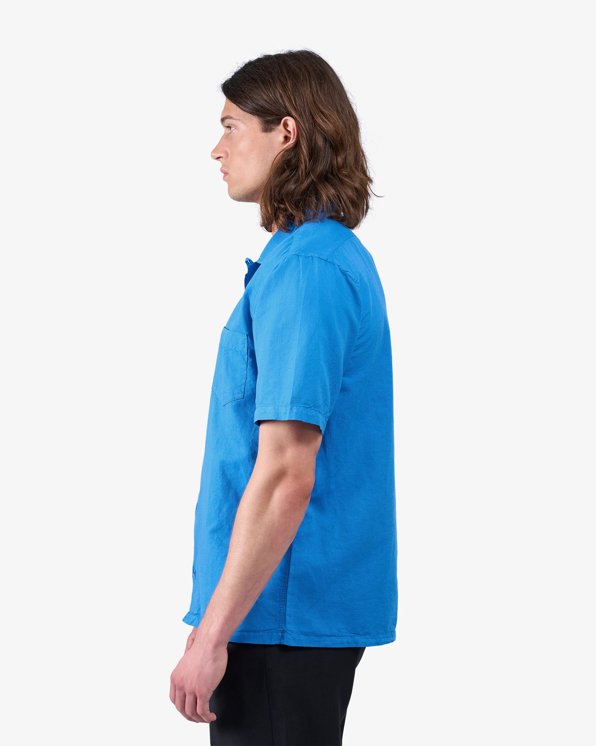 Linen Short Sleeved Shirt - Lava Grey - Image 3