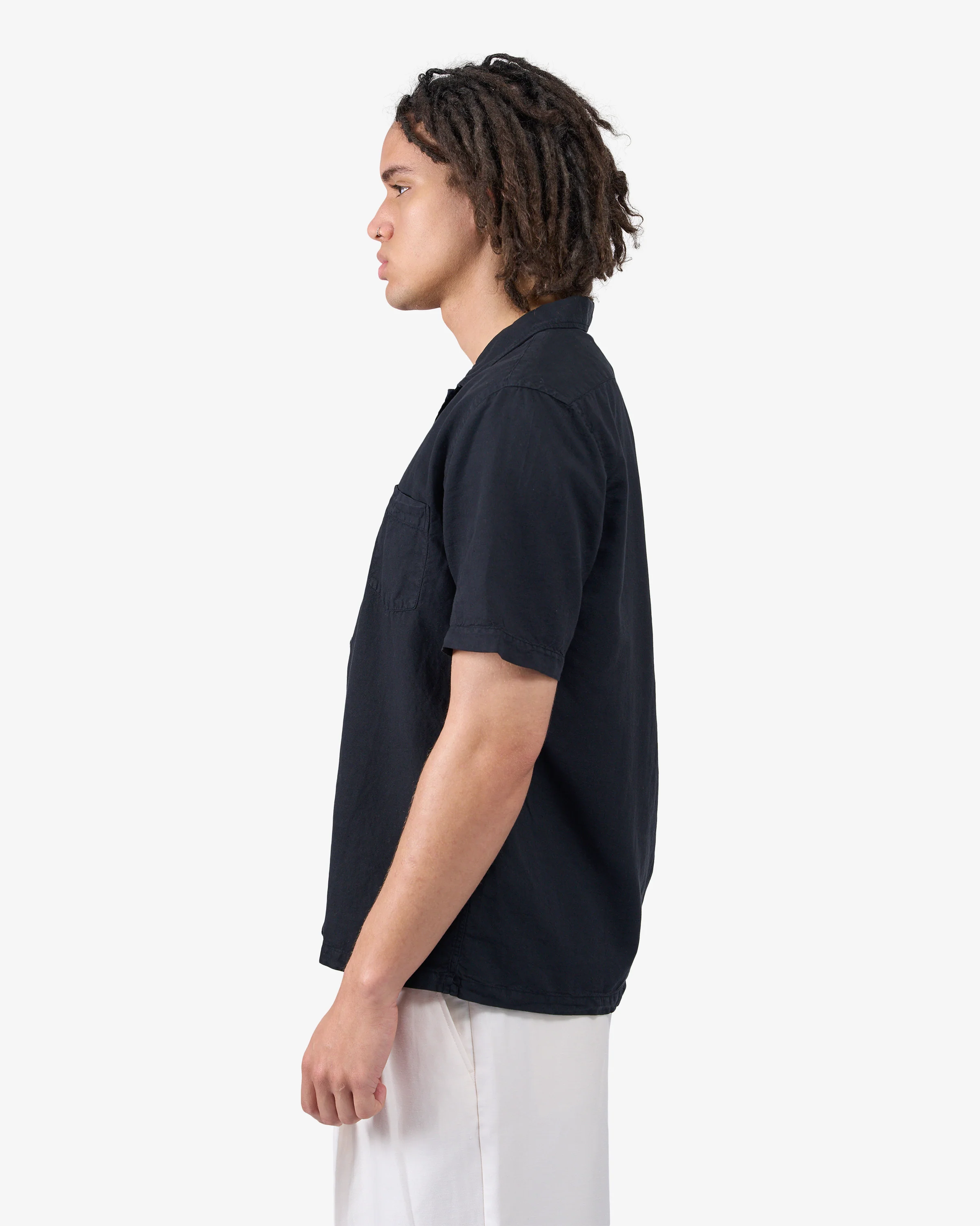 Linen Short Sleeved Shirt - Pearly Purple - Image 3