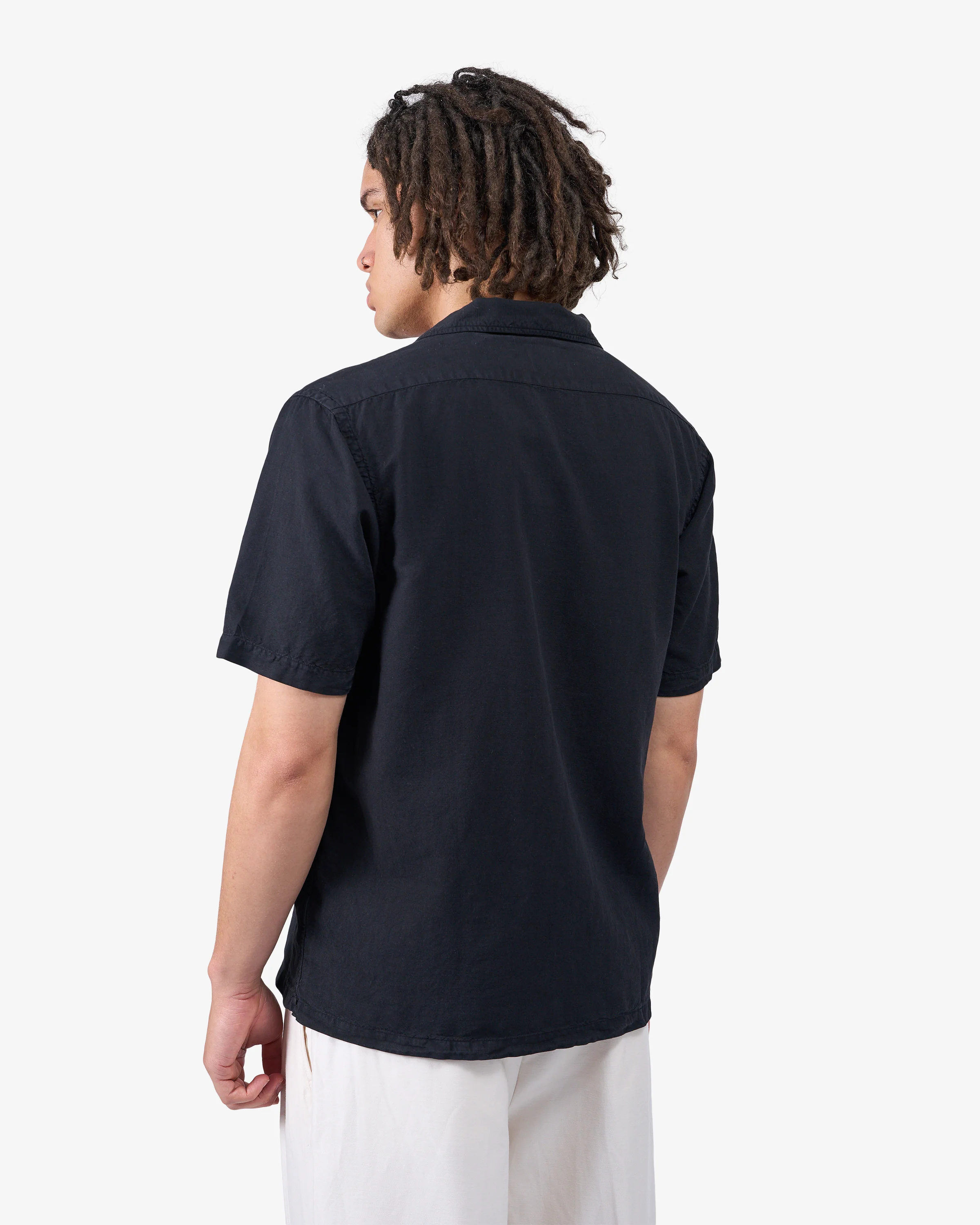 Linen Short Sleeved Shirt - Soft Yellow - Image 4