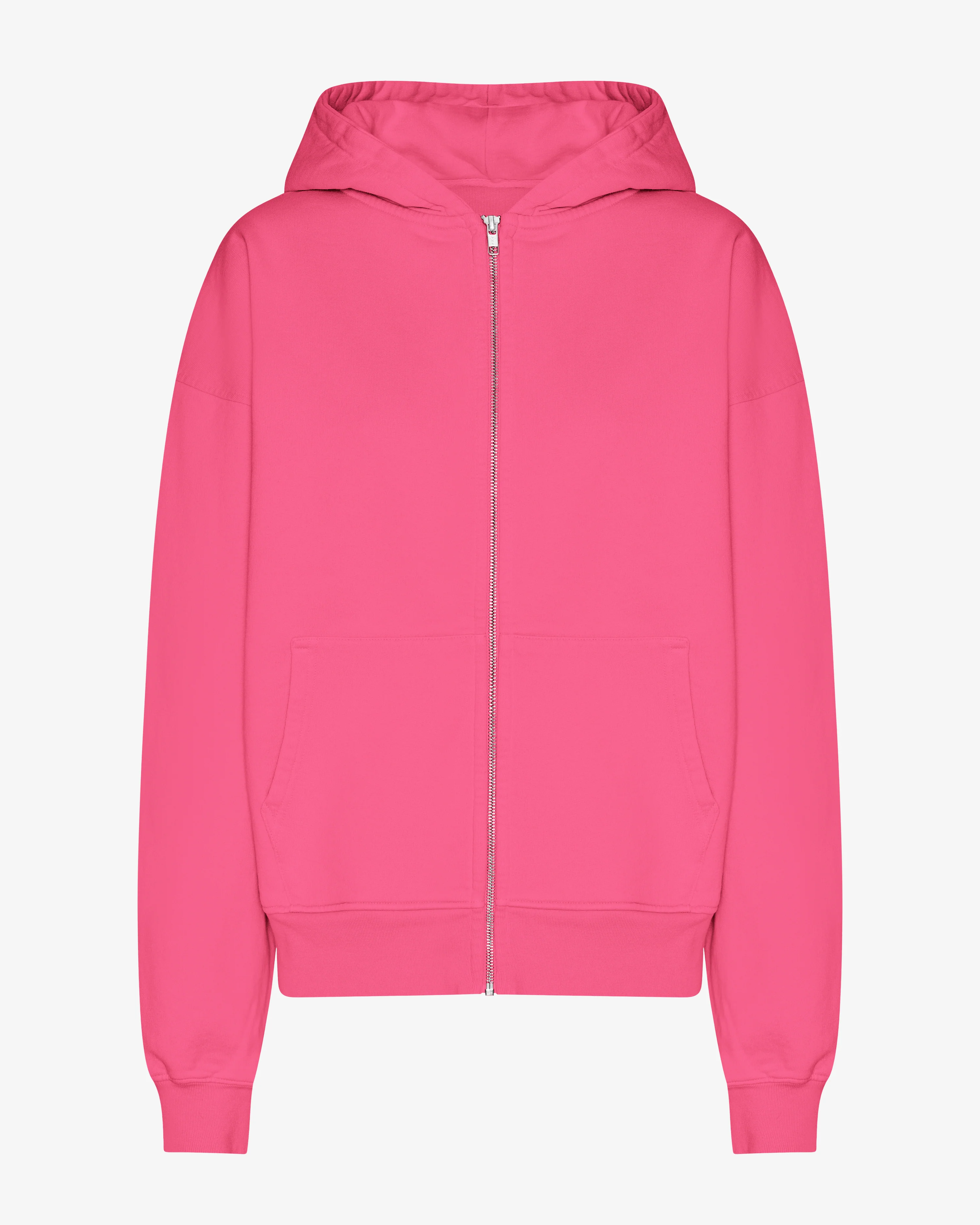 Organic Oversized Zip Hood - Bubblegum Pink