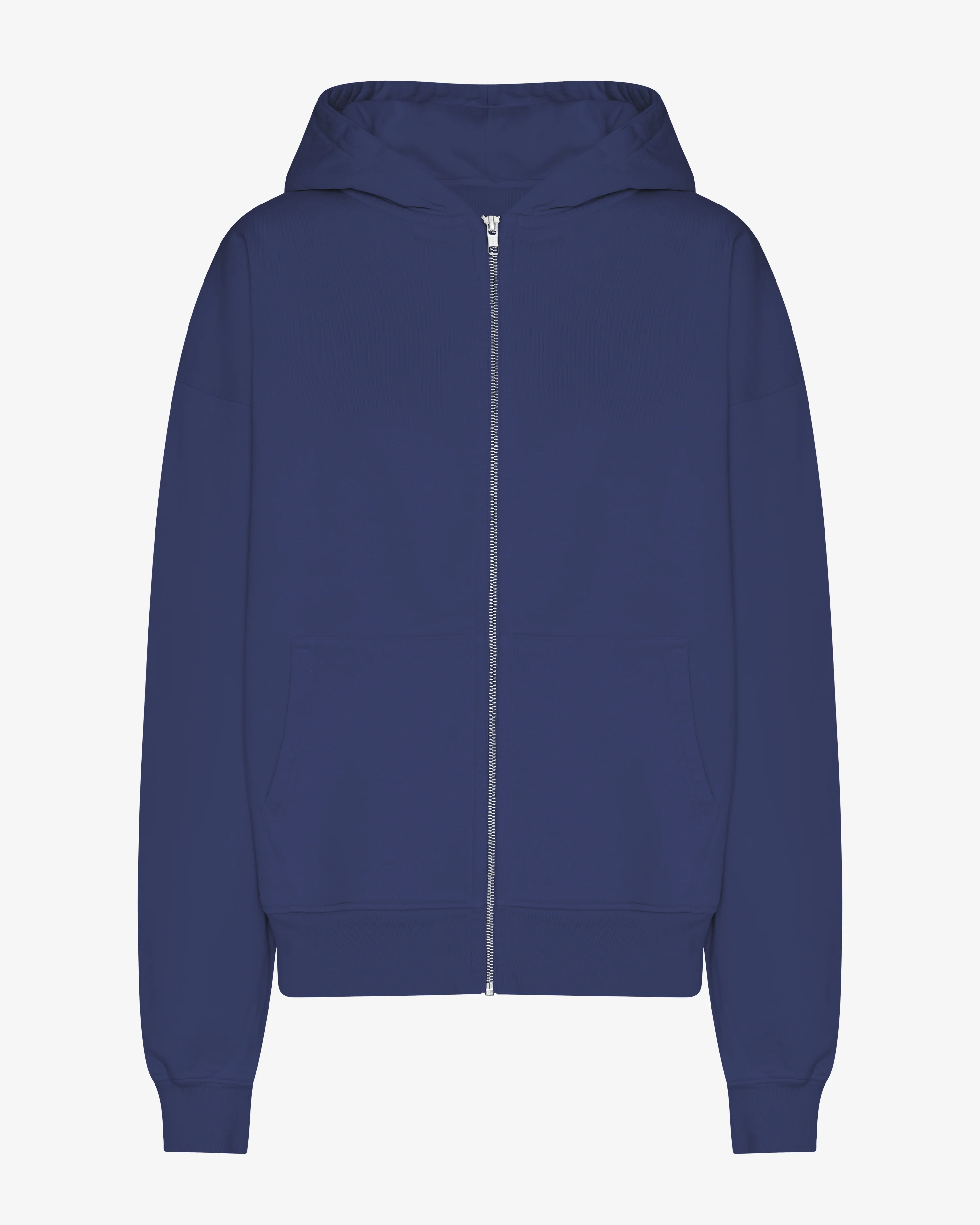 Organic Oversized Zip Hood - Marine Blue