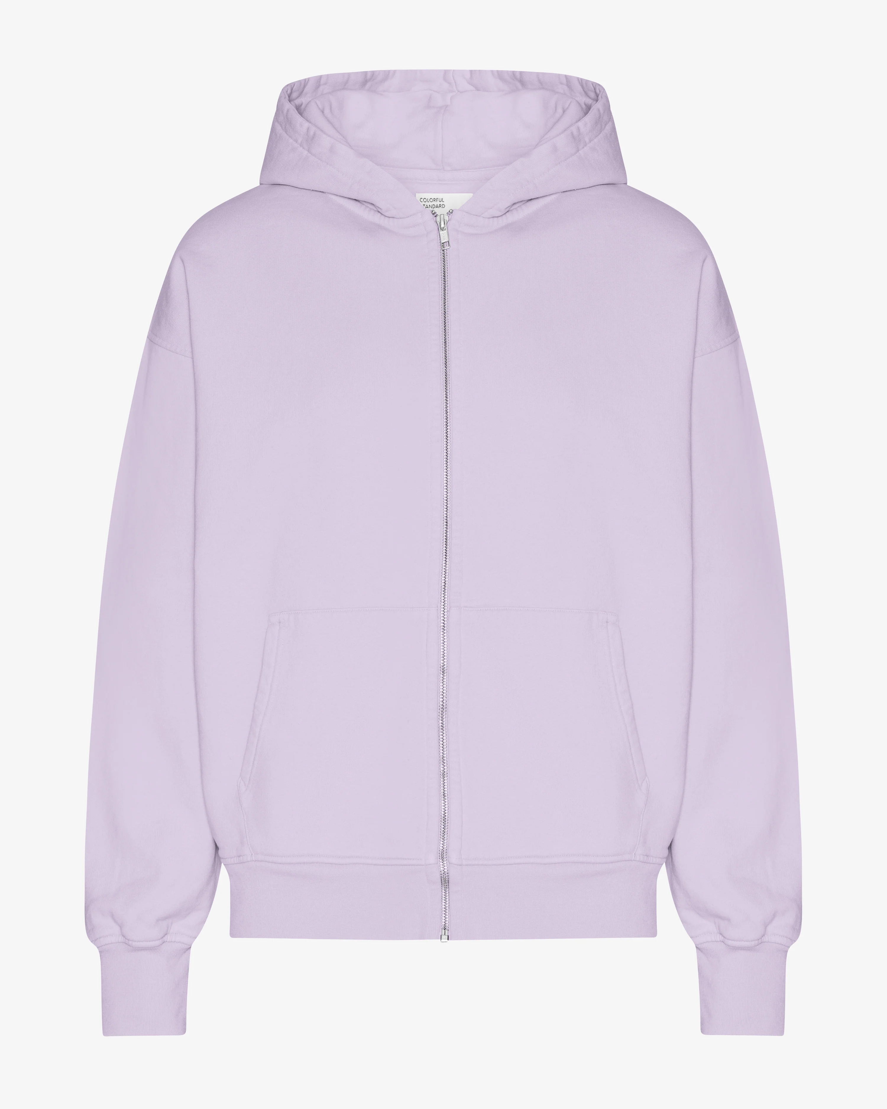 Organic Oversized Zip Hood - Soft Lavender