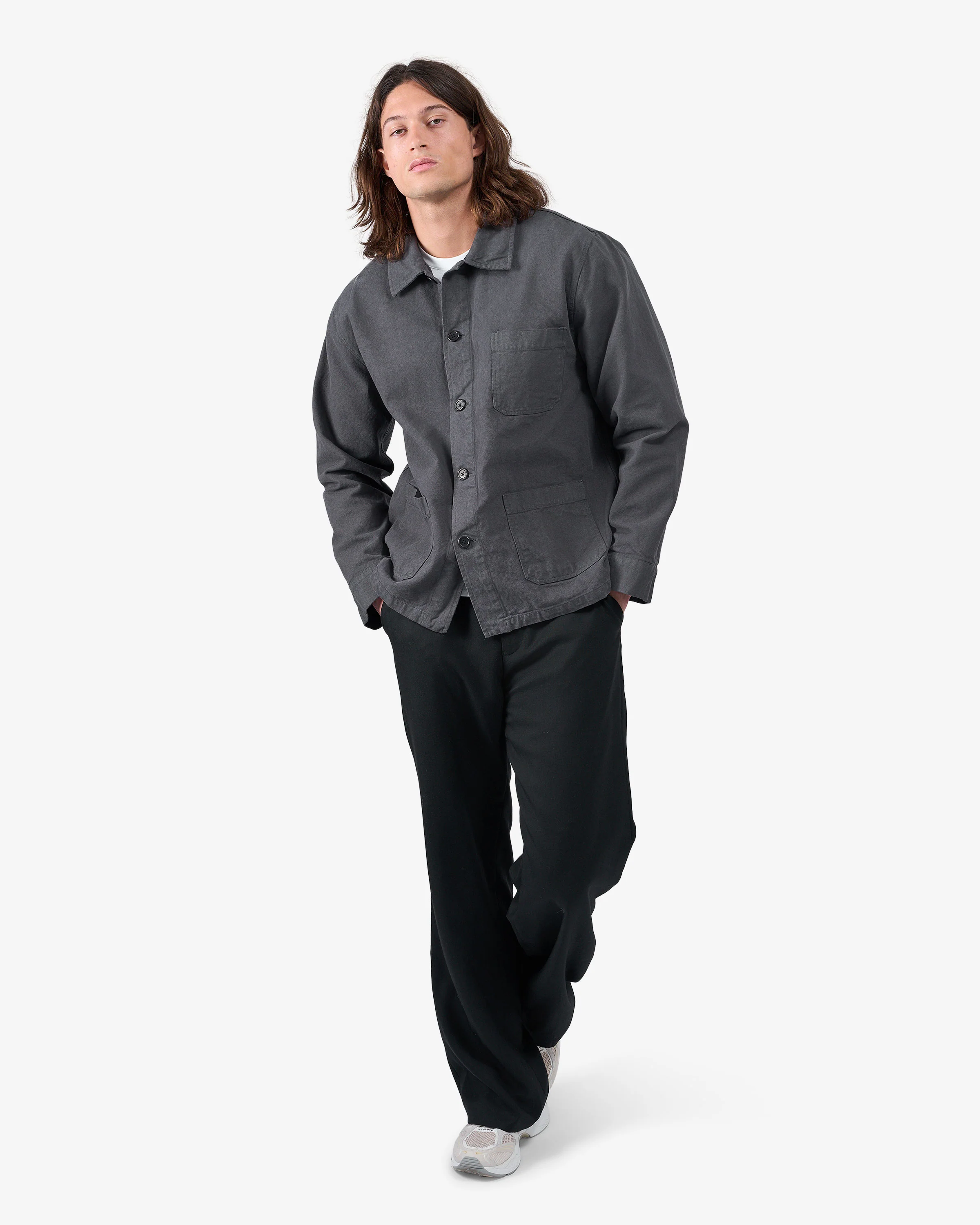 Organic Workwear Jacket - Lava Grey - Image 6