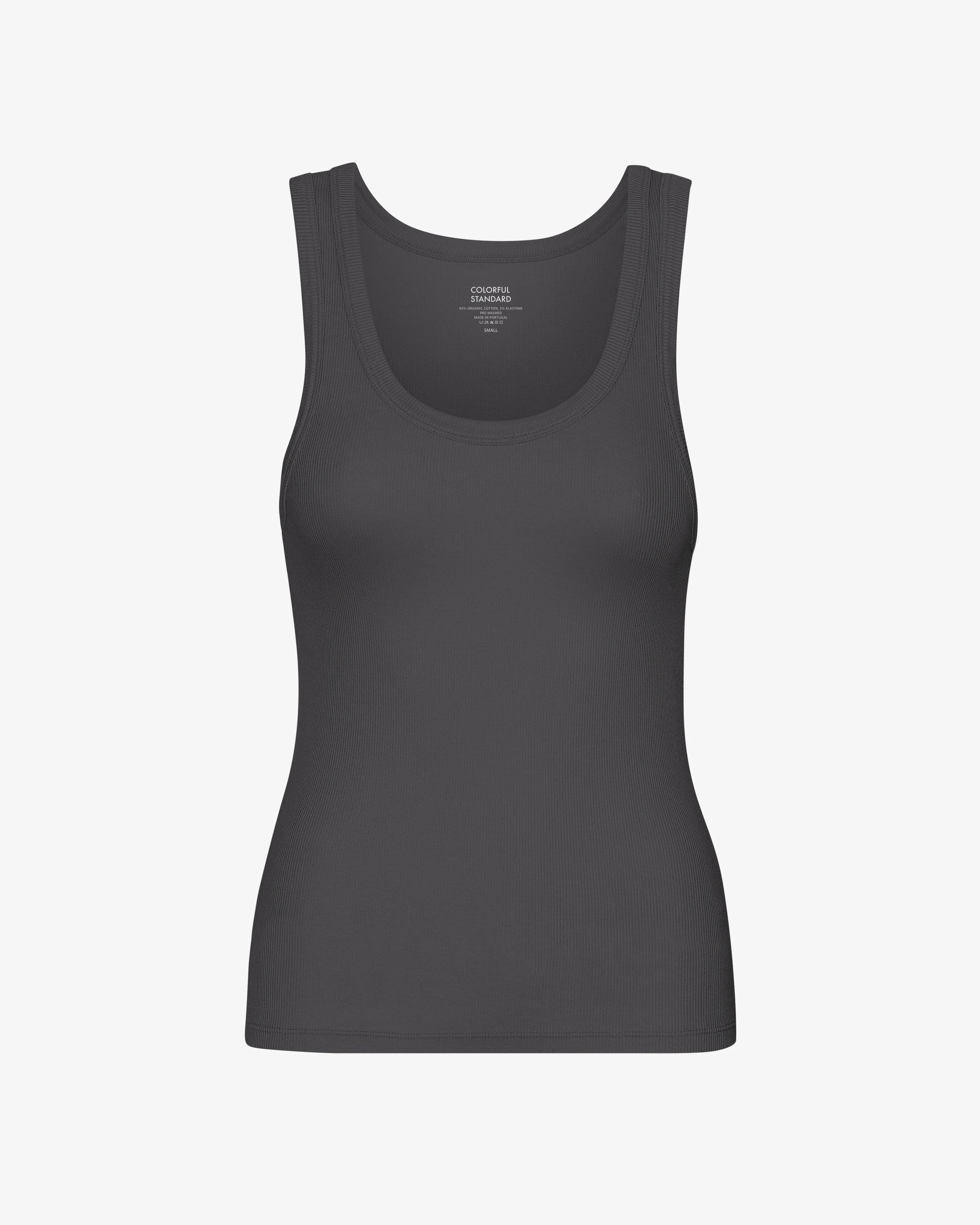 Women Organic Rib Tank Top - Lava Grey