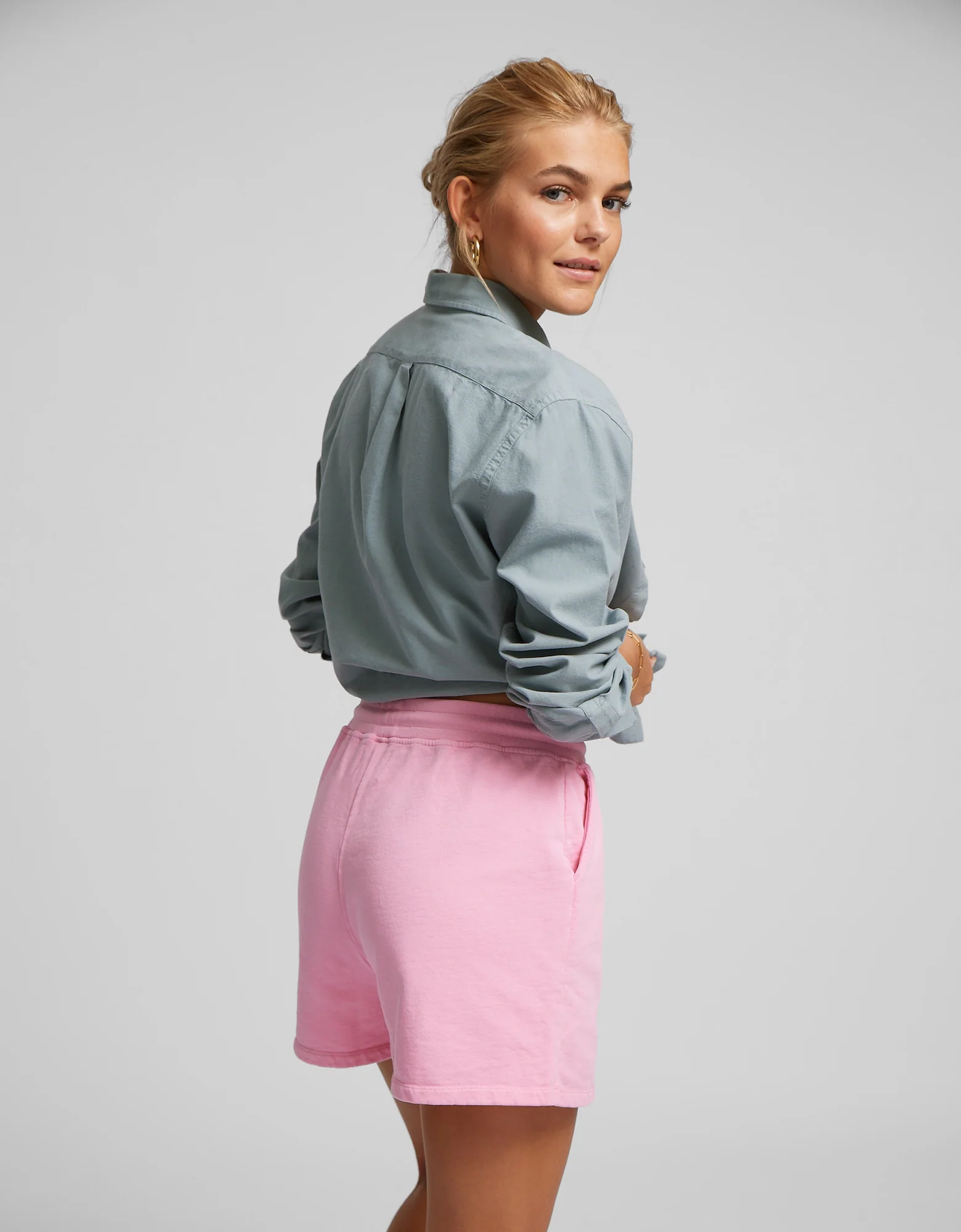Women Organic Sweatshorts - Red Tangerine - Image 4