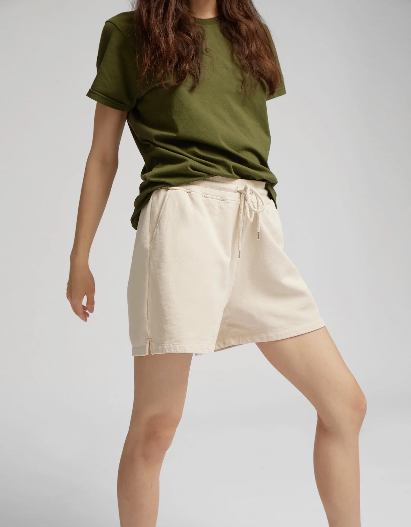 Women Organic Sweatshorts - Soft Yellow - Image 3